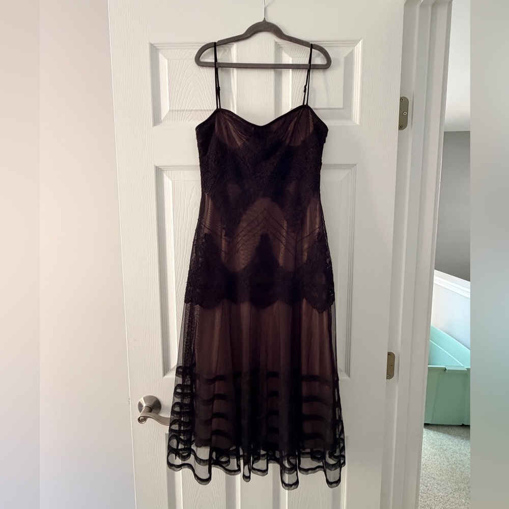 BCBG Elegant Black Sheer Dress